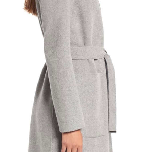 Soia & Kyo Two Tone Grey Shawl Collar Robe Coat - Picture 3 of 16